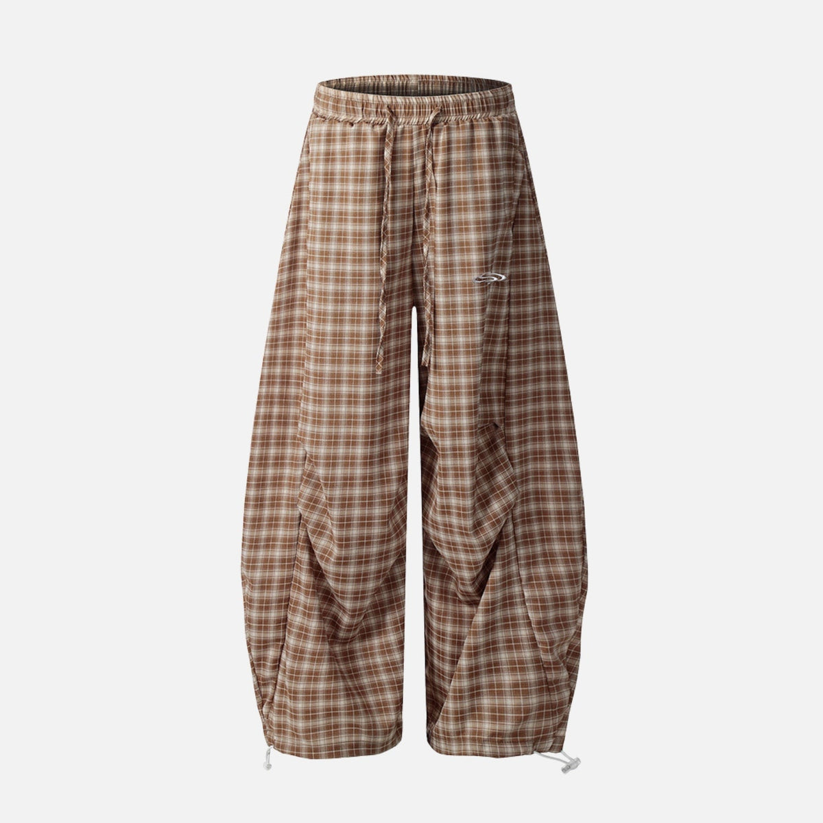 UrbanLaws Ekose Desenli Slouchy Slant Baggy Pantolon