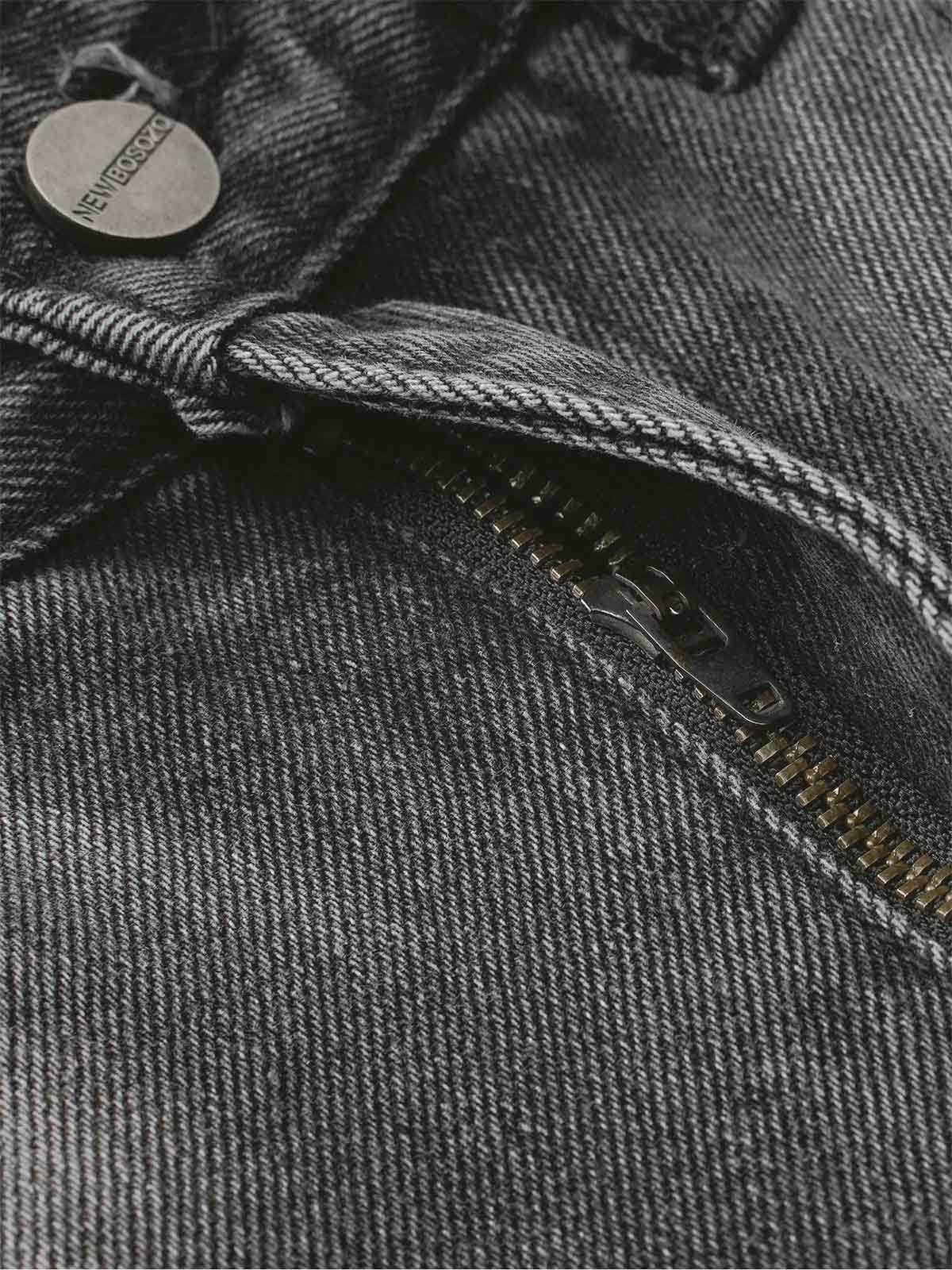 Raw Edge Tasarımlı Yıpratmalı Barrel Jean