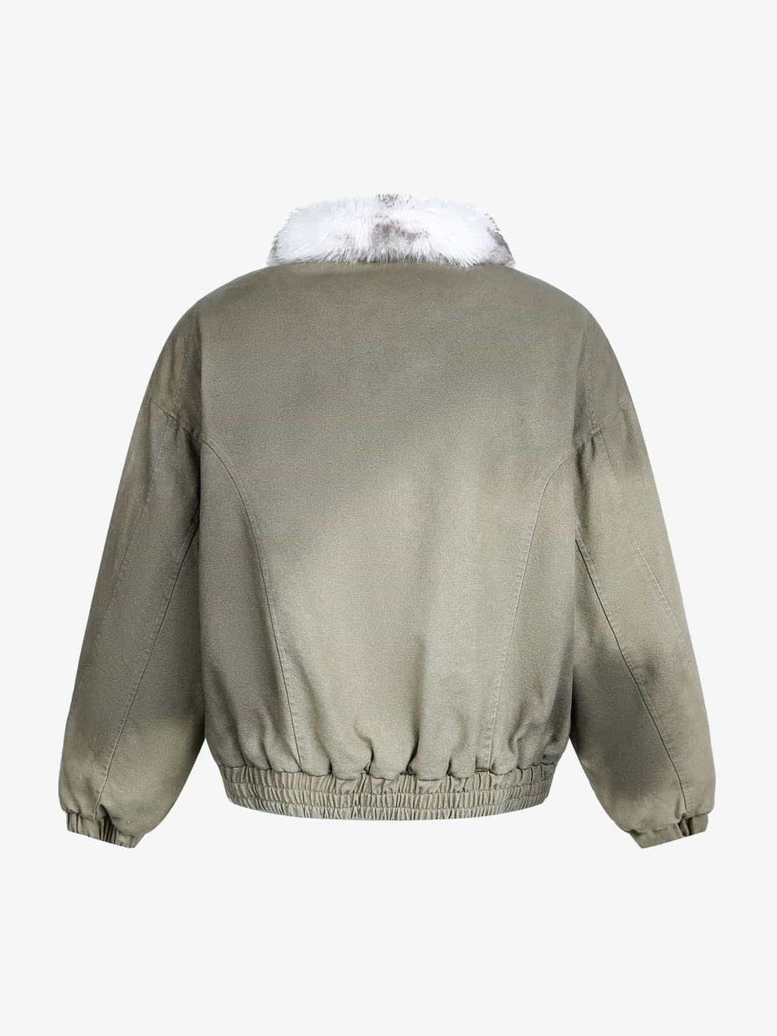 Vintage Yıkamalı Bomber | Kürklü Yaka