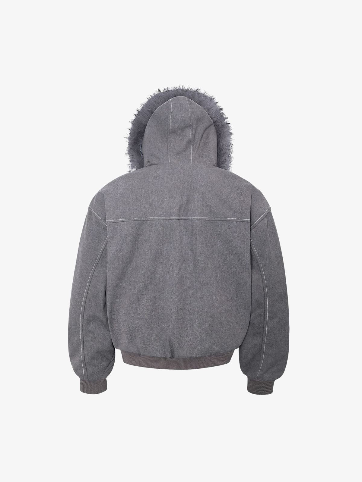 Retro Çıkarılabilir Kürklü Kapüşonlu Bomber Ceket