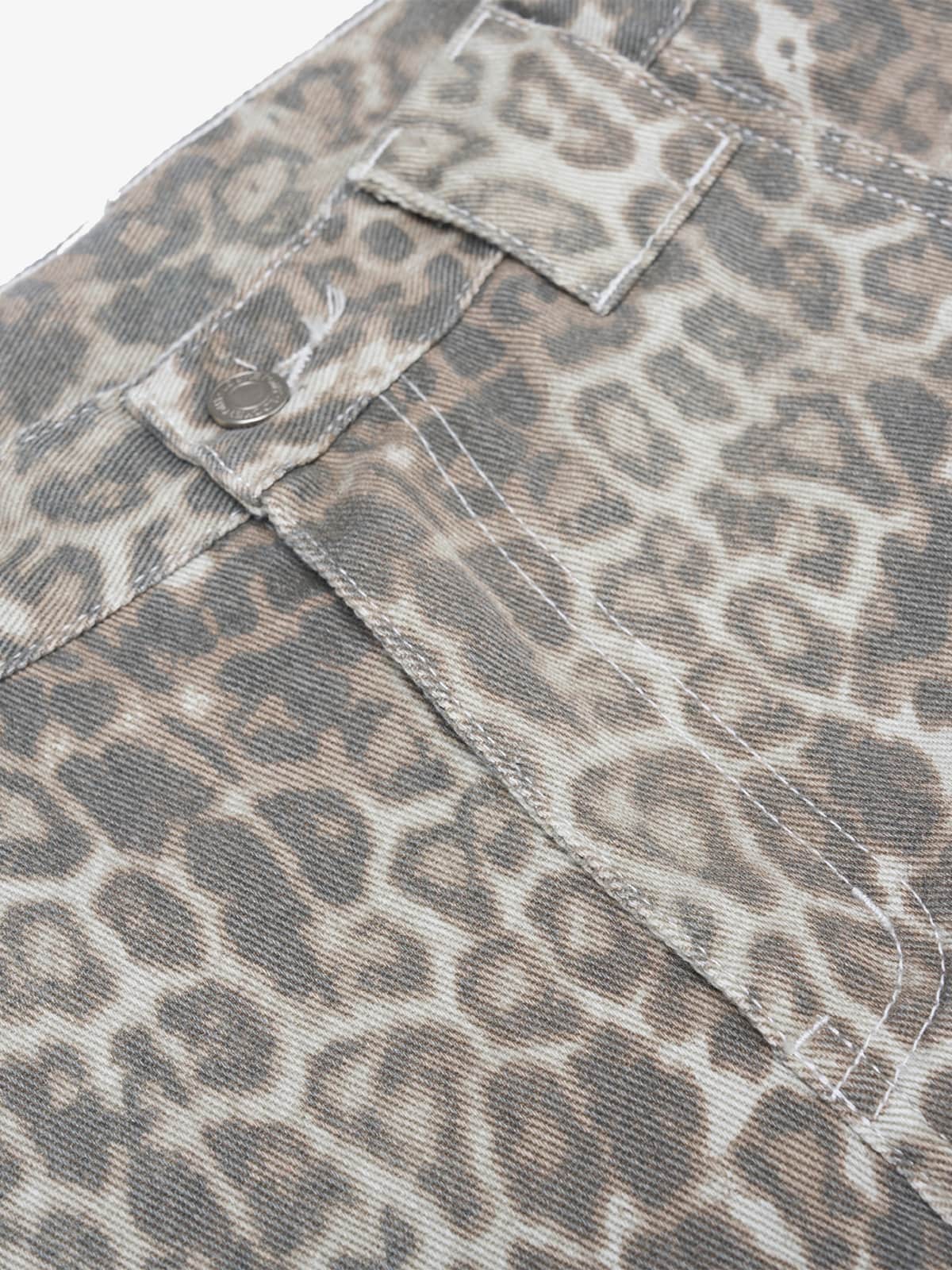 Retro Açık Leopar Barrel Jean | Yüksek Bel