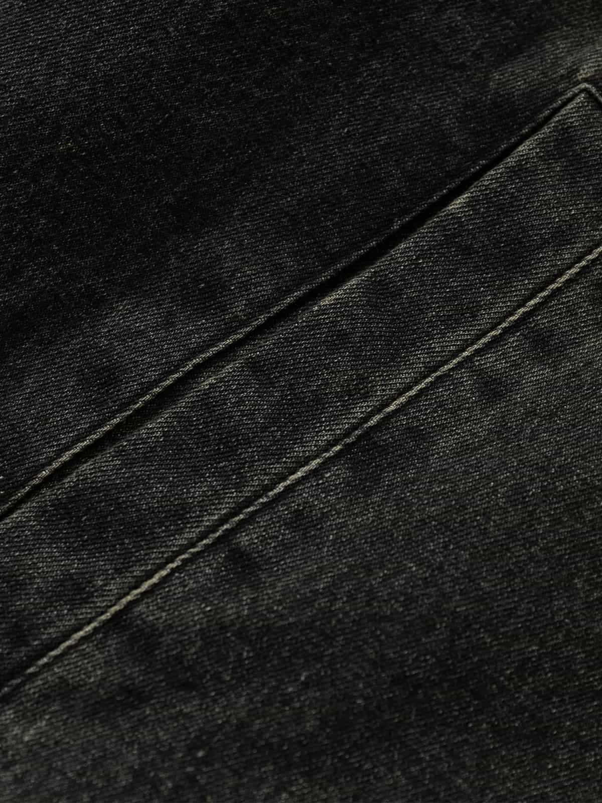 Graffiti Denim Ceket | Uzun Kesim & Kuzu Fleece