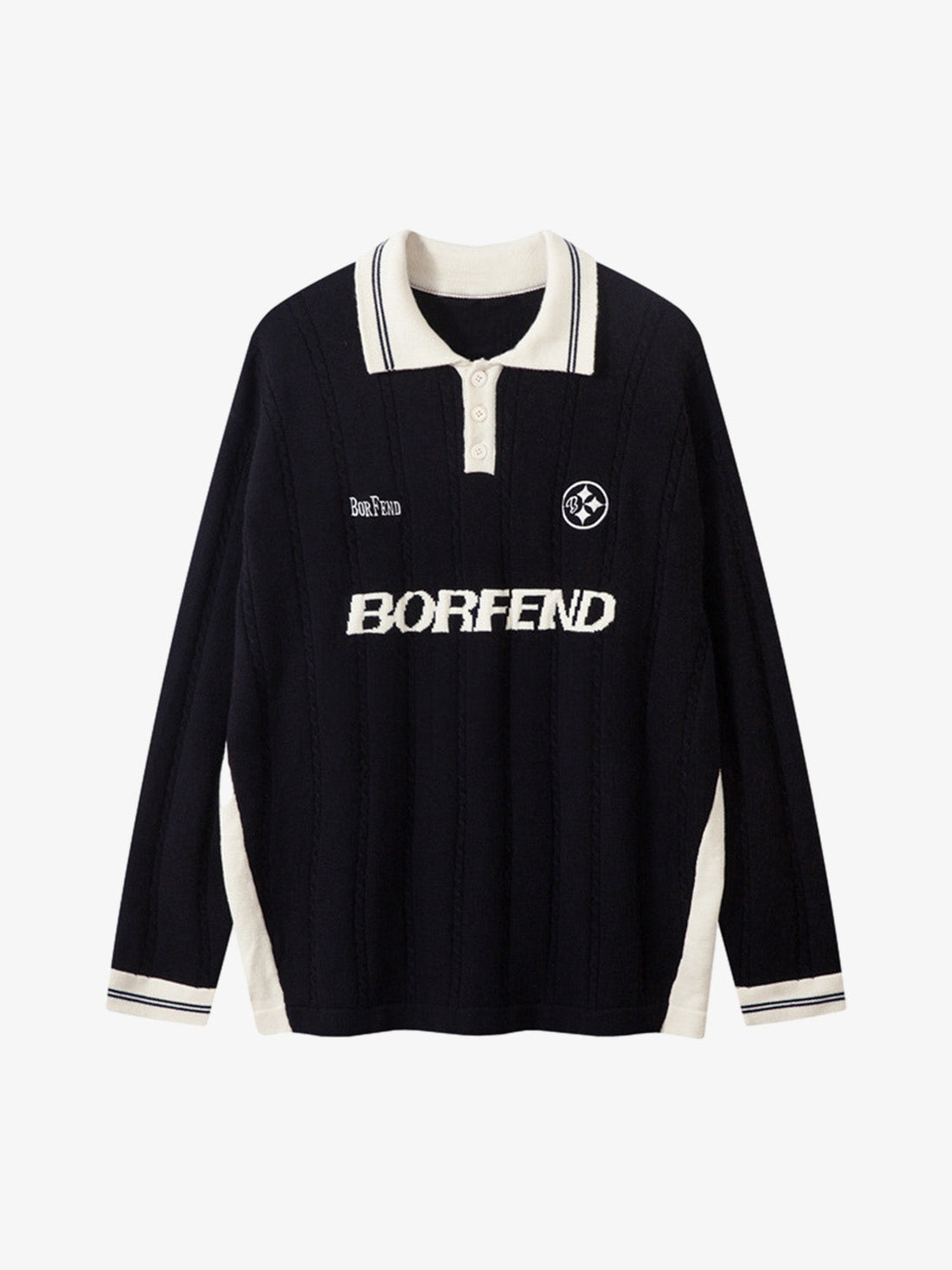 Polo Yaka Retro College Triko Kazak