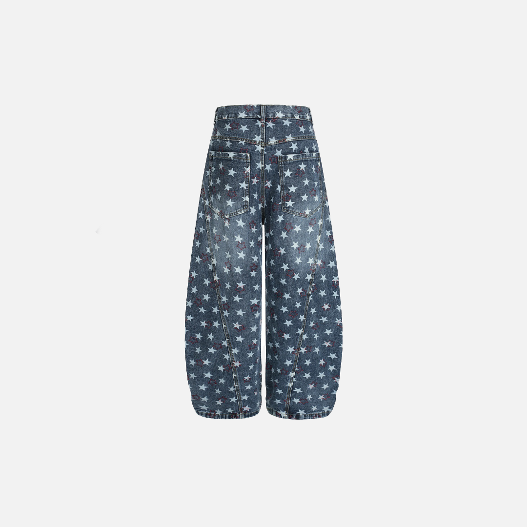 UrbanLaws Star Print Wide Leg Jeans