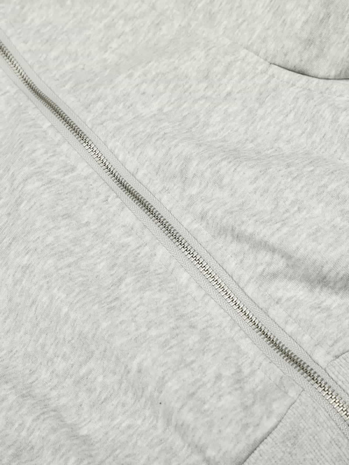 Retro Kürklü Yaka Fleece Hoodie | Fermuarlı
