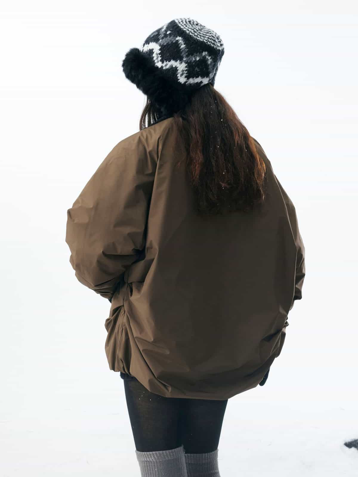 Vintage Fleece Yaka Bomber | Büzgülü Şişme