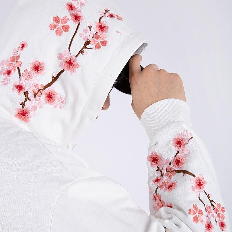 Sakura Kelebek İşlemeli Hoodie