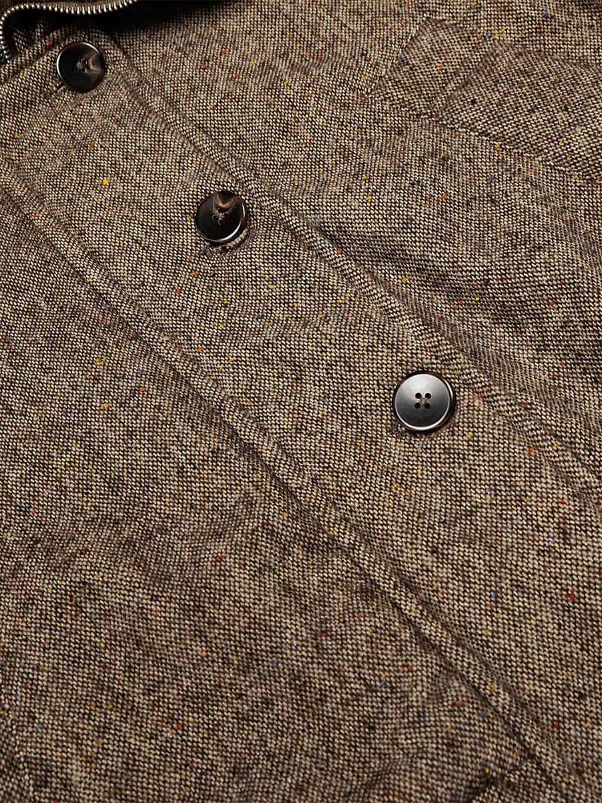 Retro Tweed Bomber | Kürklü Yaka Ceket