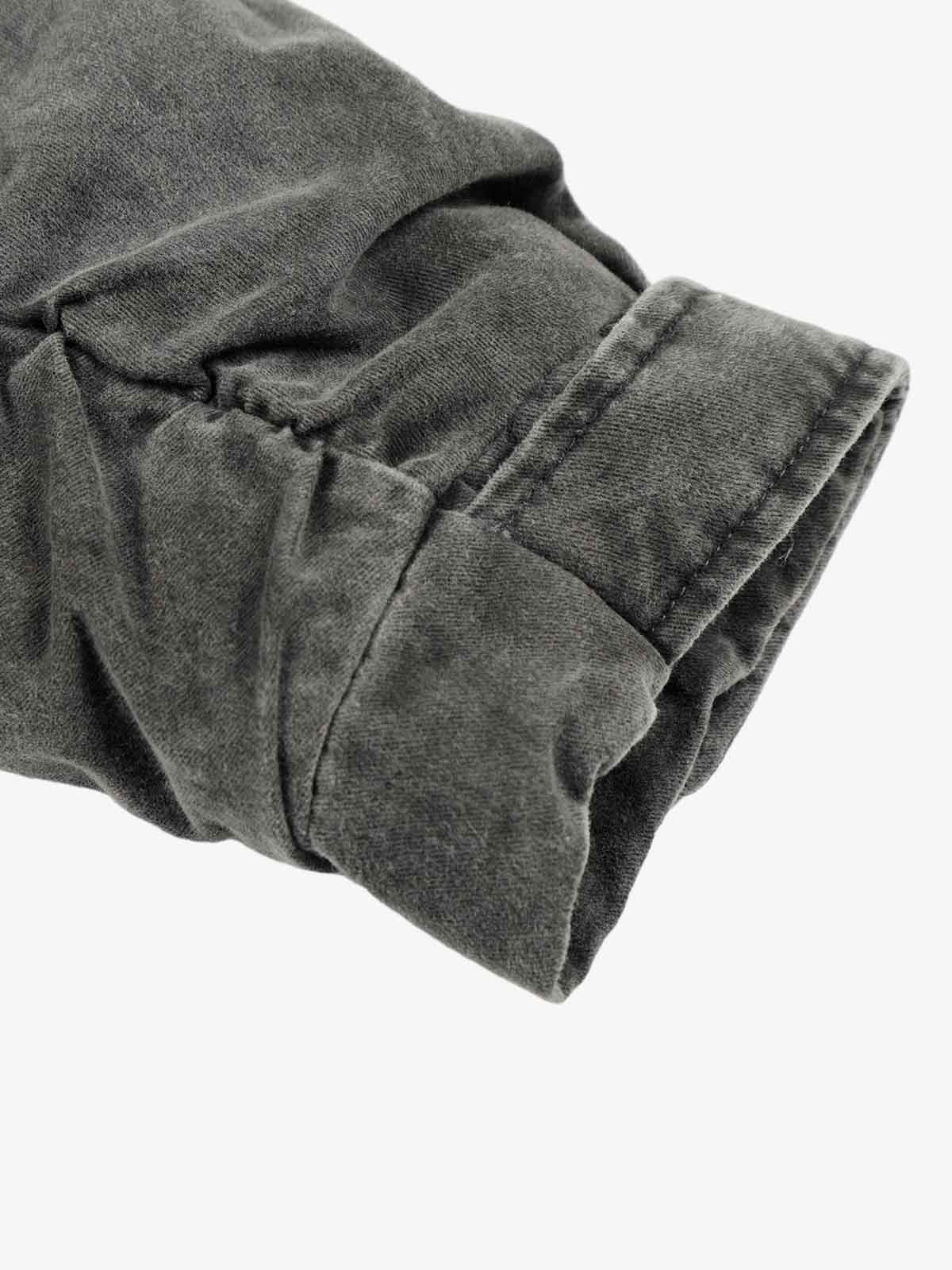 Vintage Distressed Pileli Shearling Mont | Yüksek Yaka