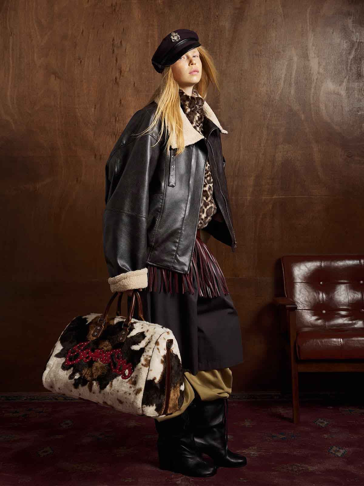 Vintage Deri Ceket | Shearling Yaka & Cropped