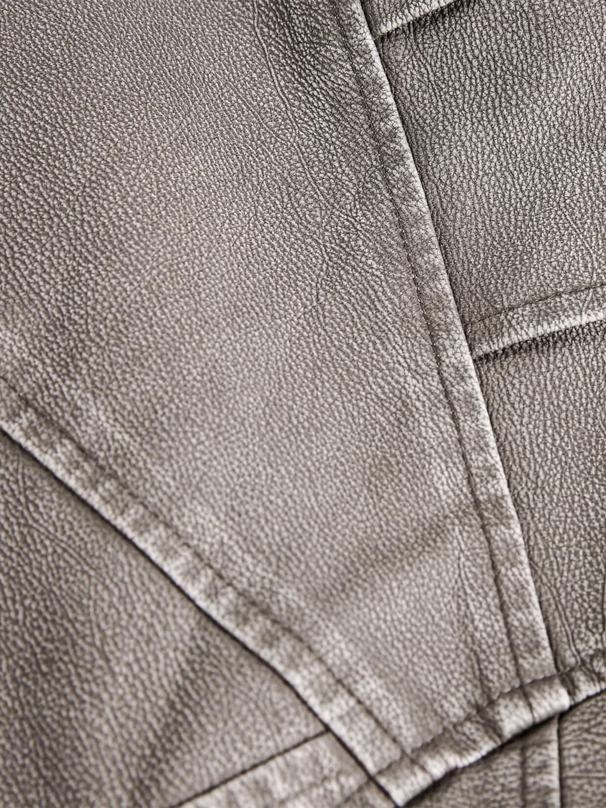 Retro Dik Yaka PU Deri Bomber Ceket
