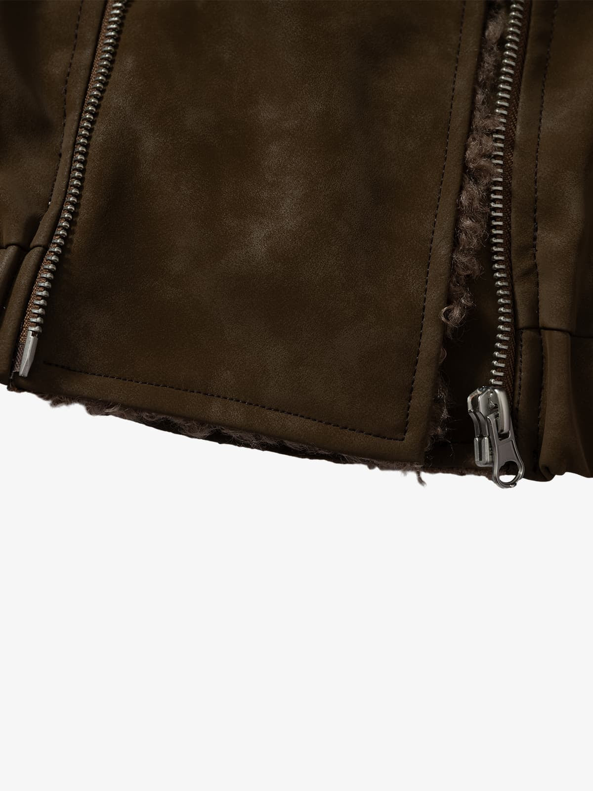 Vintage Deri Sherpa Ceket | Patchwork & Pamuk