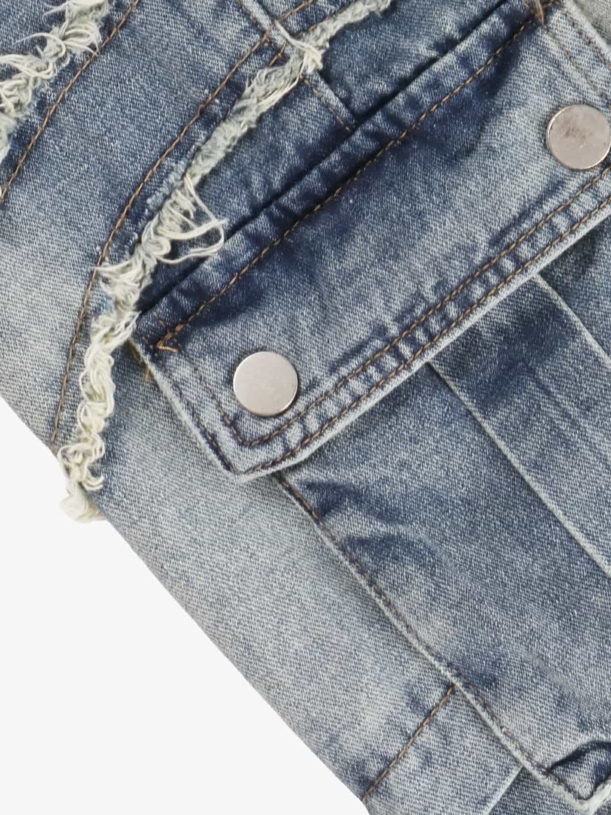 Retro Patchwork Jean | Püsküllü Kenar