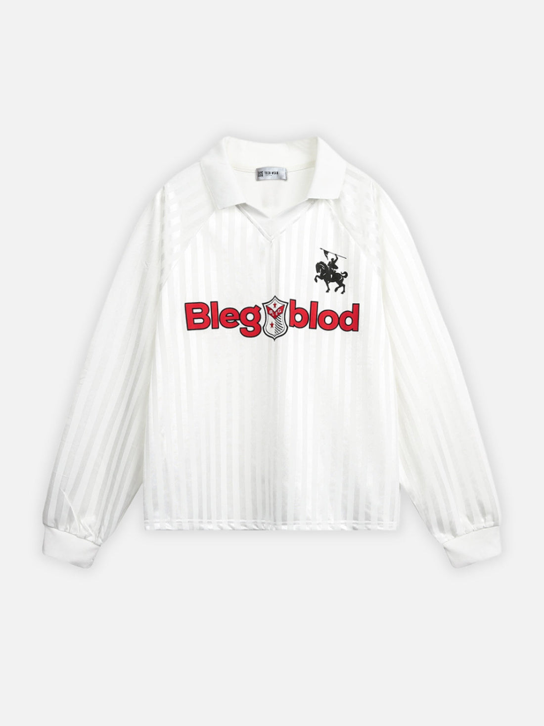 UrbanLaws Oversize Baskılı Uzun Kollu Polo Jersey