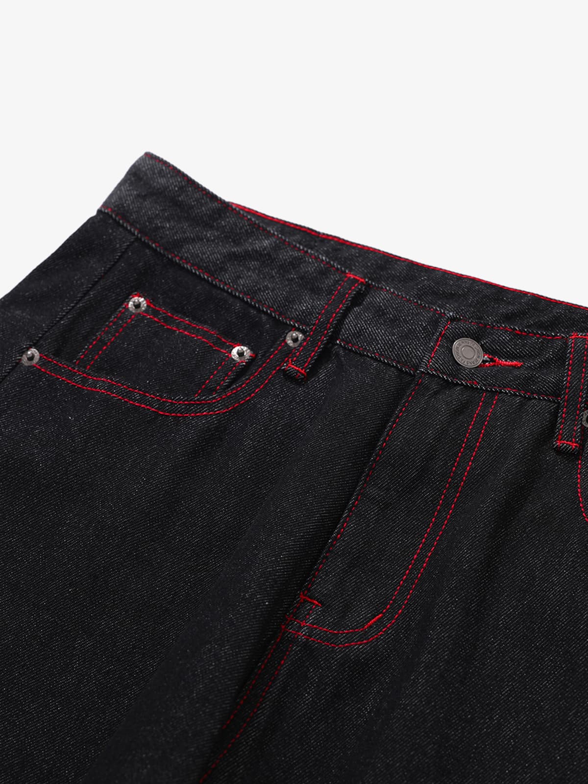 Retro Barrel Jean | Kırmızı Kontrast Dikiş