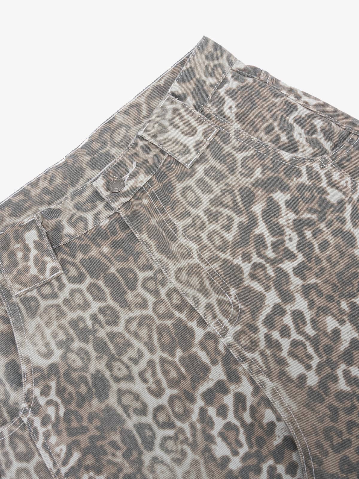 Retro Açık Leopar Barrel Jean | Yüksek Bel
