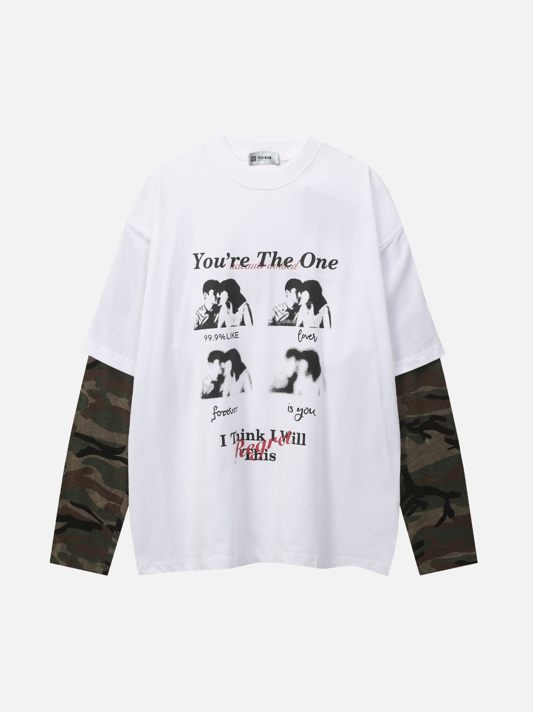 UrbanLaws Sokak Modası Camo Long Sleeve Oversize Tee