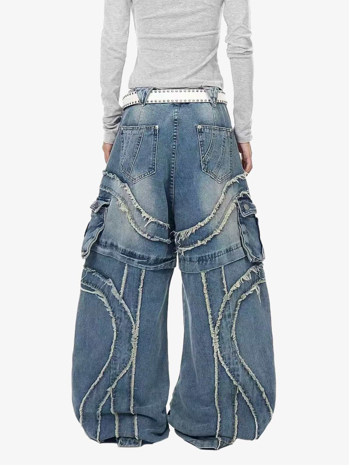 Retro Patchwork Jean | Püsküllü Kenar