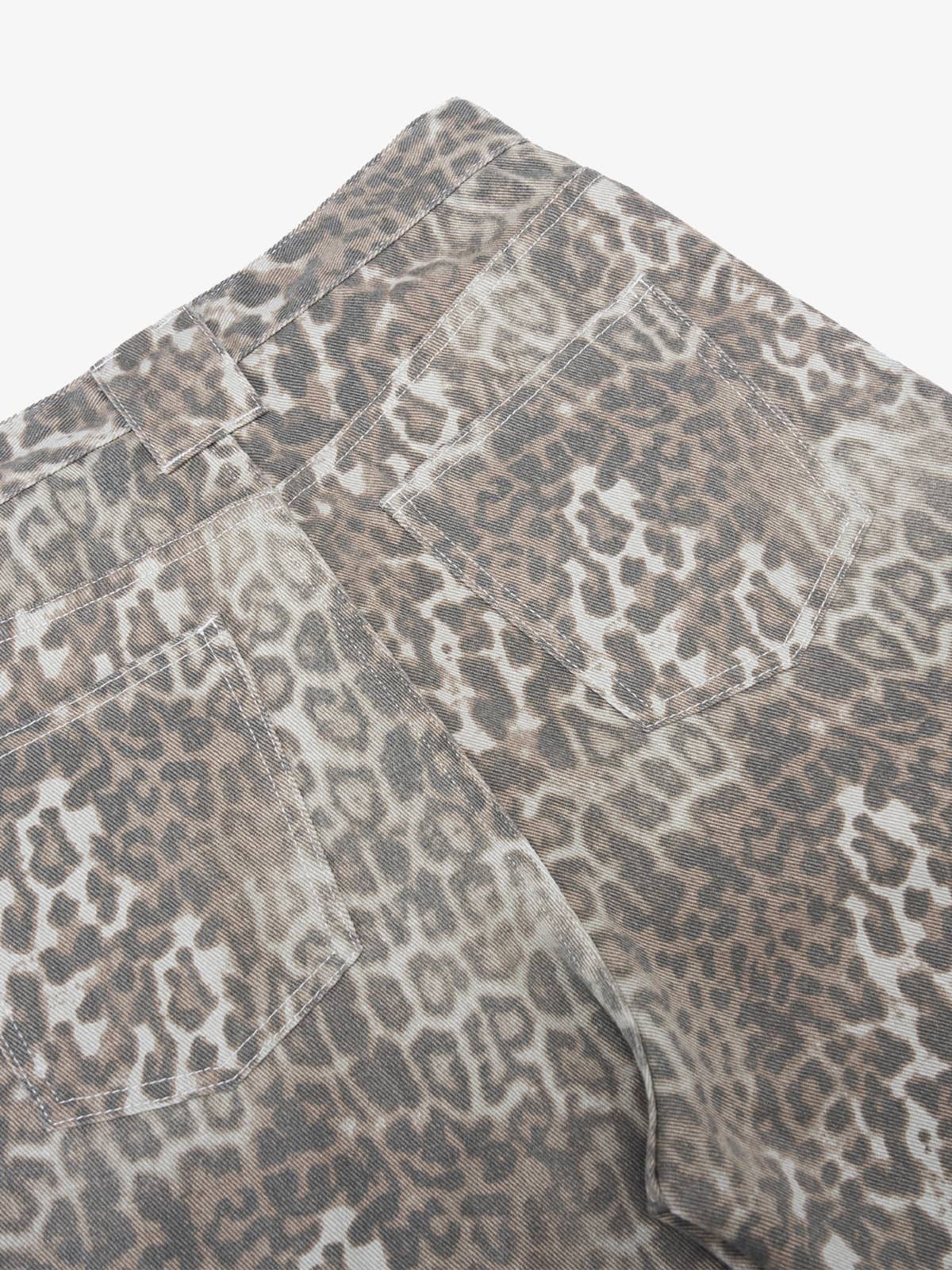 Retro Açık Leopar Barrel Jean | Yüksek Bel