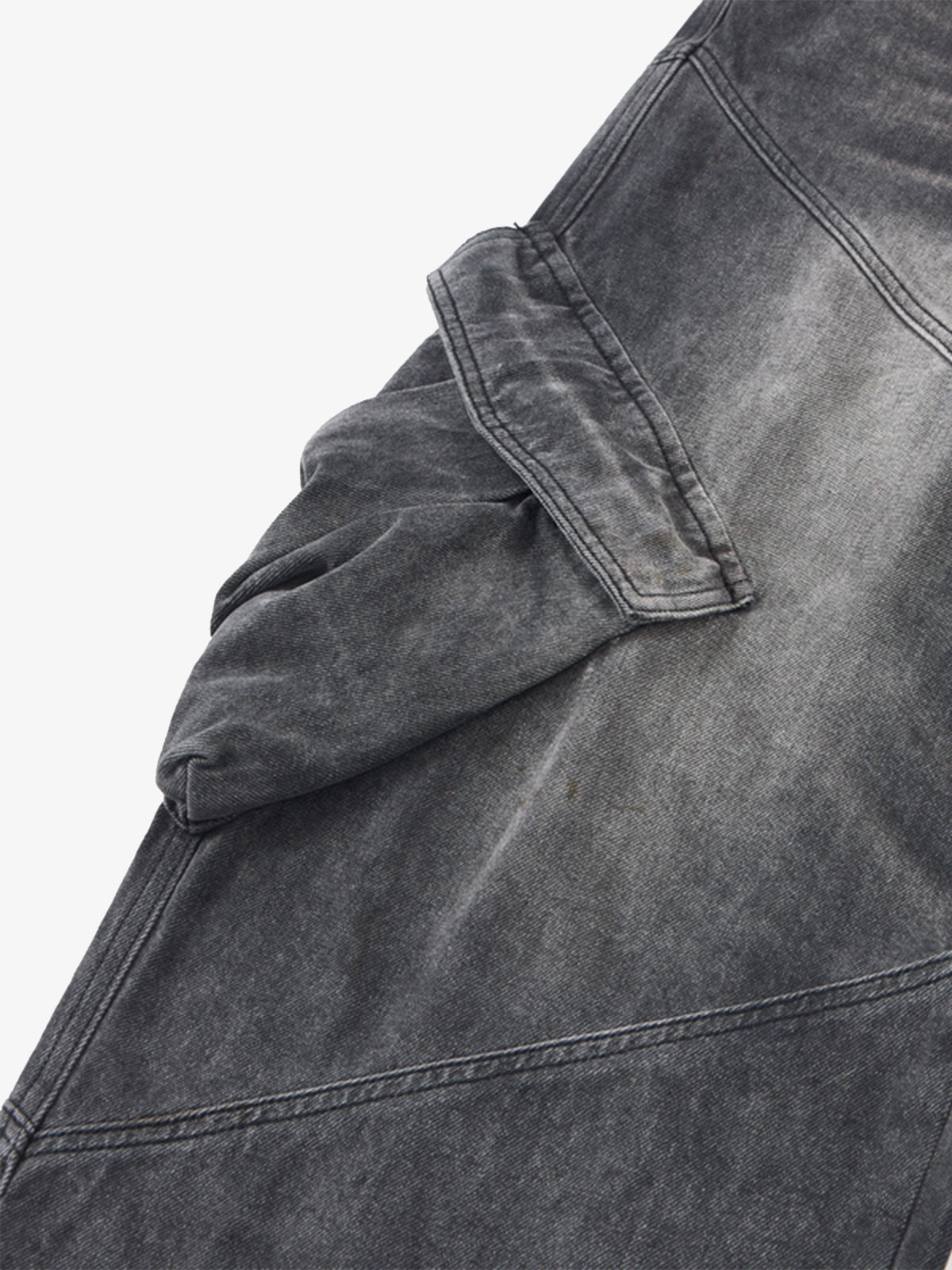 Vintage Yıkamalı Kargo Jean | Çok Cepli