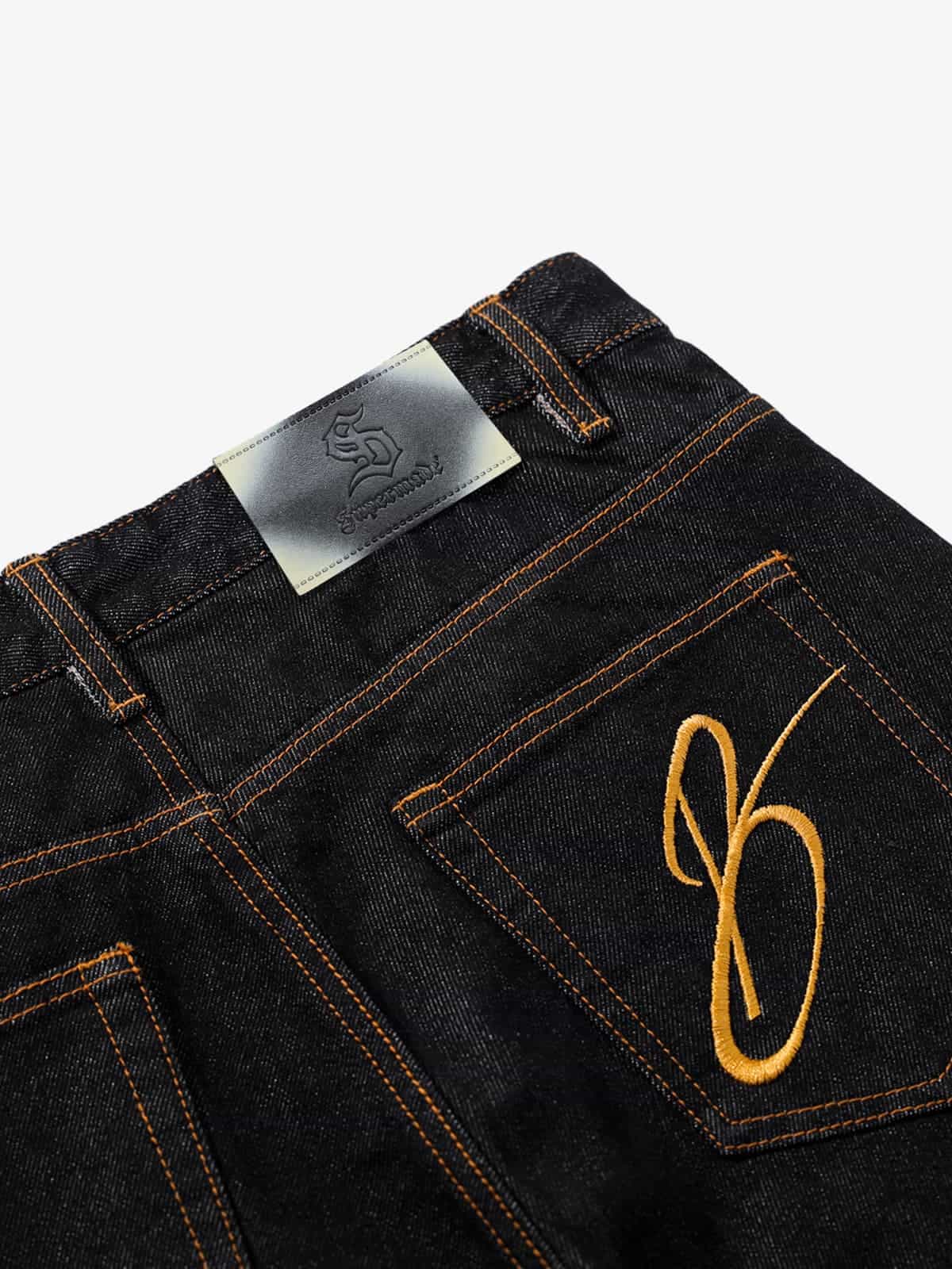 Vintage Nakışlı Jean | Tasarımsal Hançer Paça