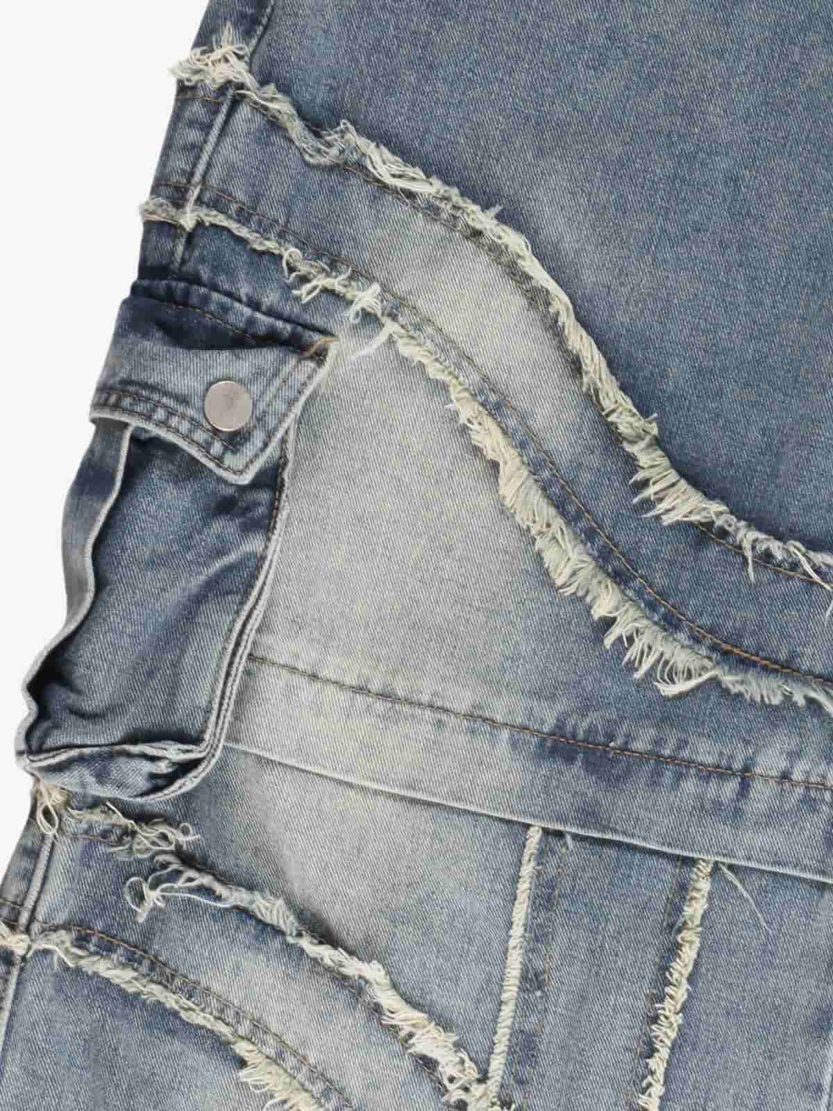 Retro Patchwork Jean | Püsküllü Kenar