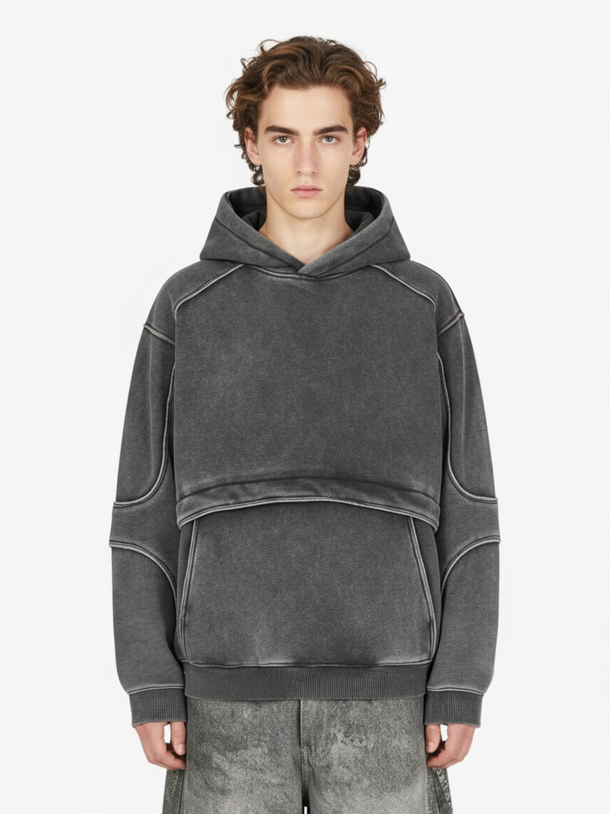 Deconstructed Retro Patchwork Hoodie | Oversize Fit