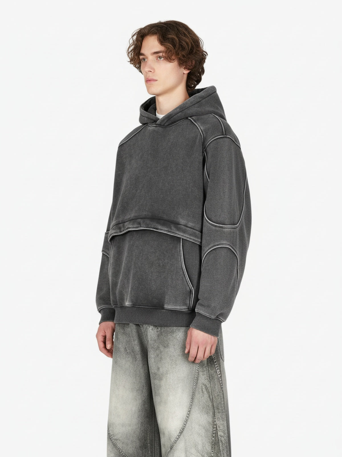 Deconstructed Retro Patchwork Hoodie | Oversize Fit