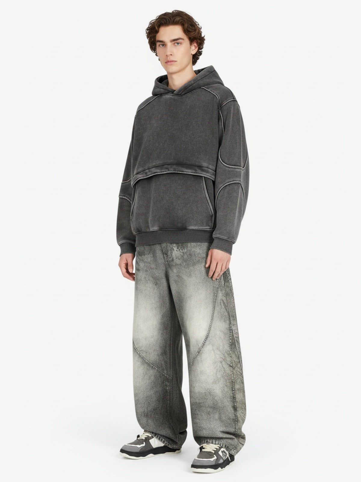 Deconstructed Retro Patchwork Hoodie | Oversize Fit