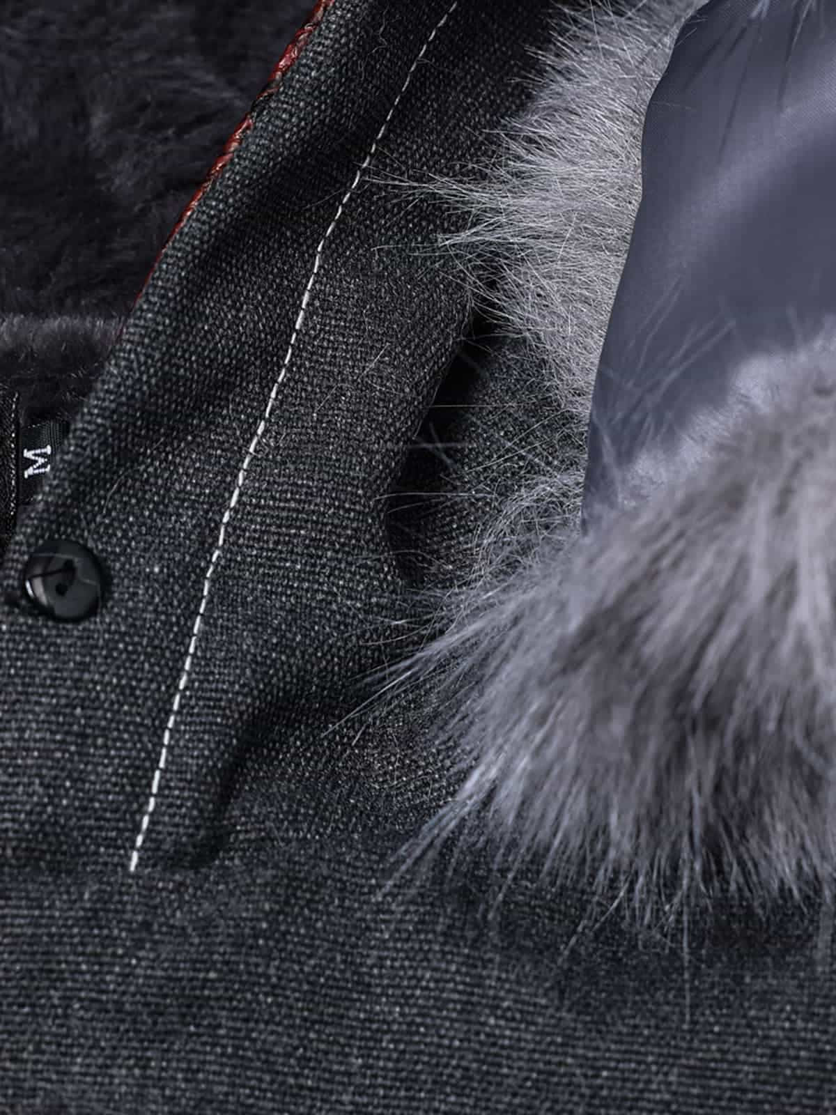 Retro Çıkarılabilir Kürklü Kapüşonlu Bomber Ceket
