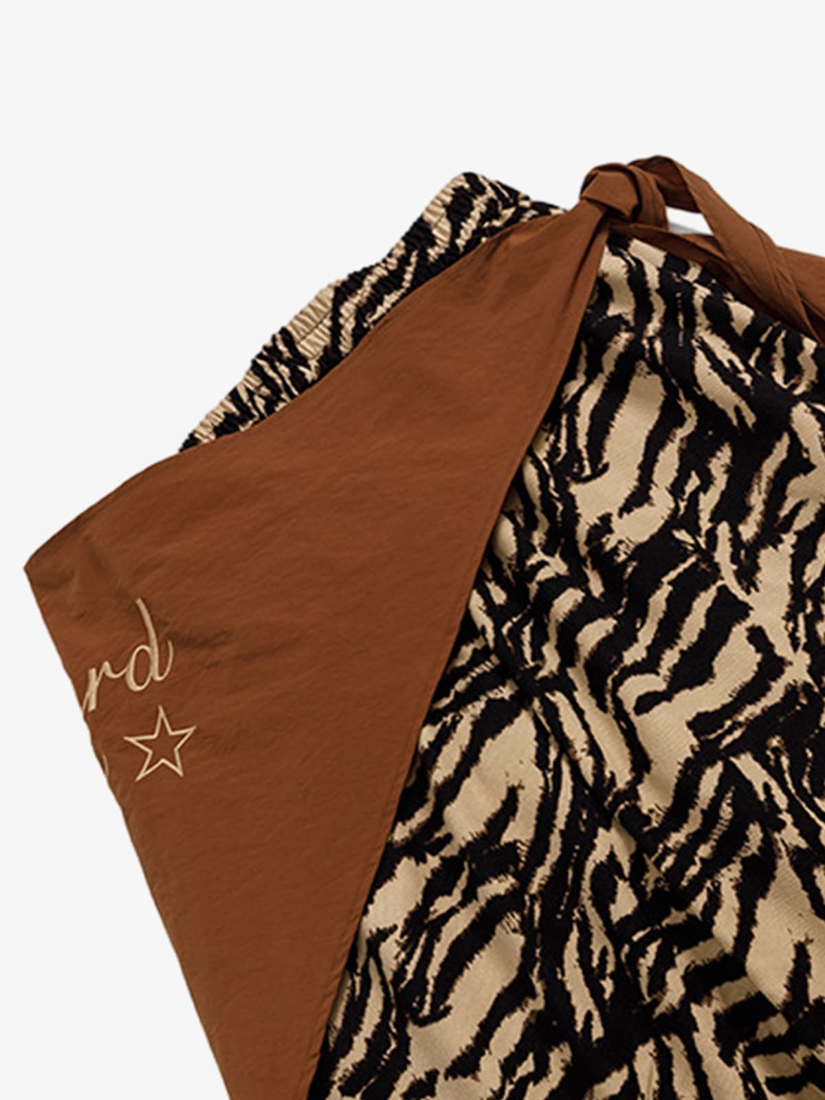 Retro Zebra Desenli Barrel Pantolon | Tasarımsal