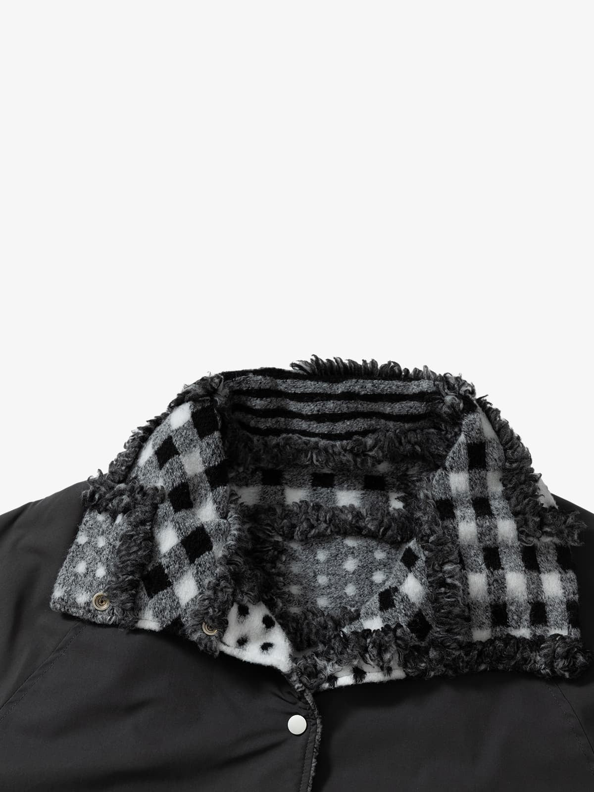 Vintage Sherpa Ceket | Ekose Puantiye Çift Taraflı