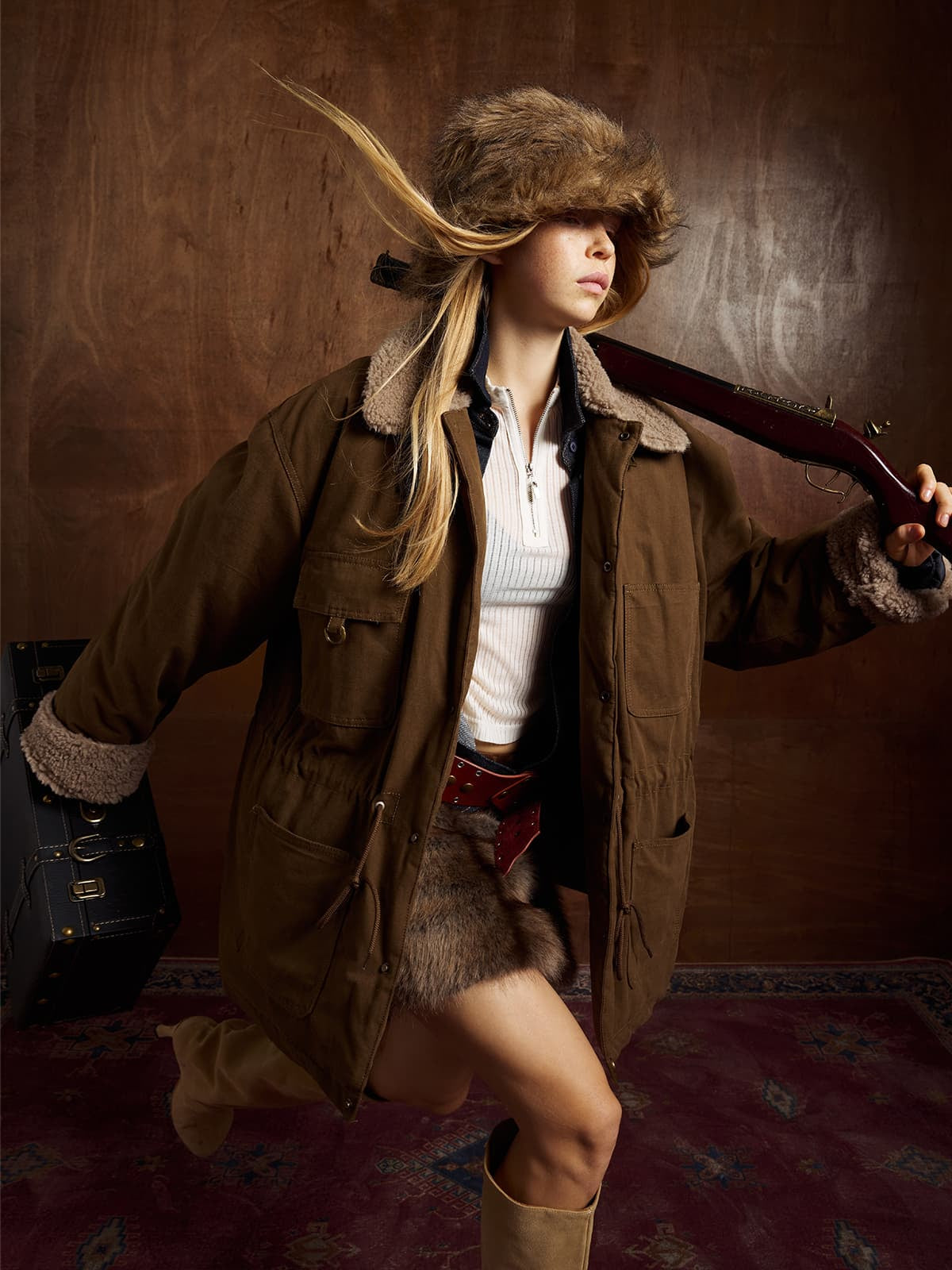 Vintage Parka | Detaylı Kuzu Fleece