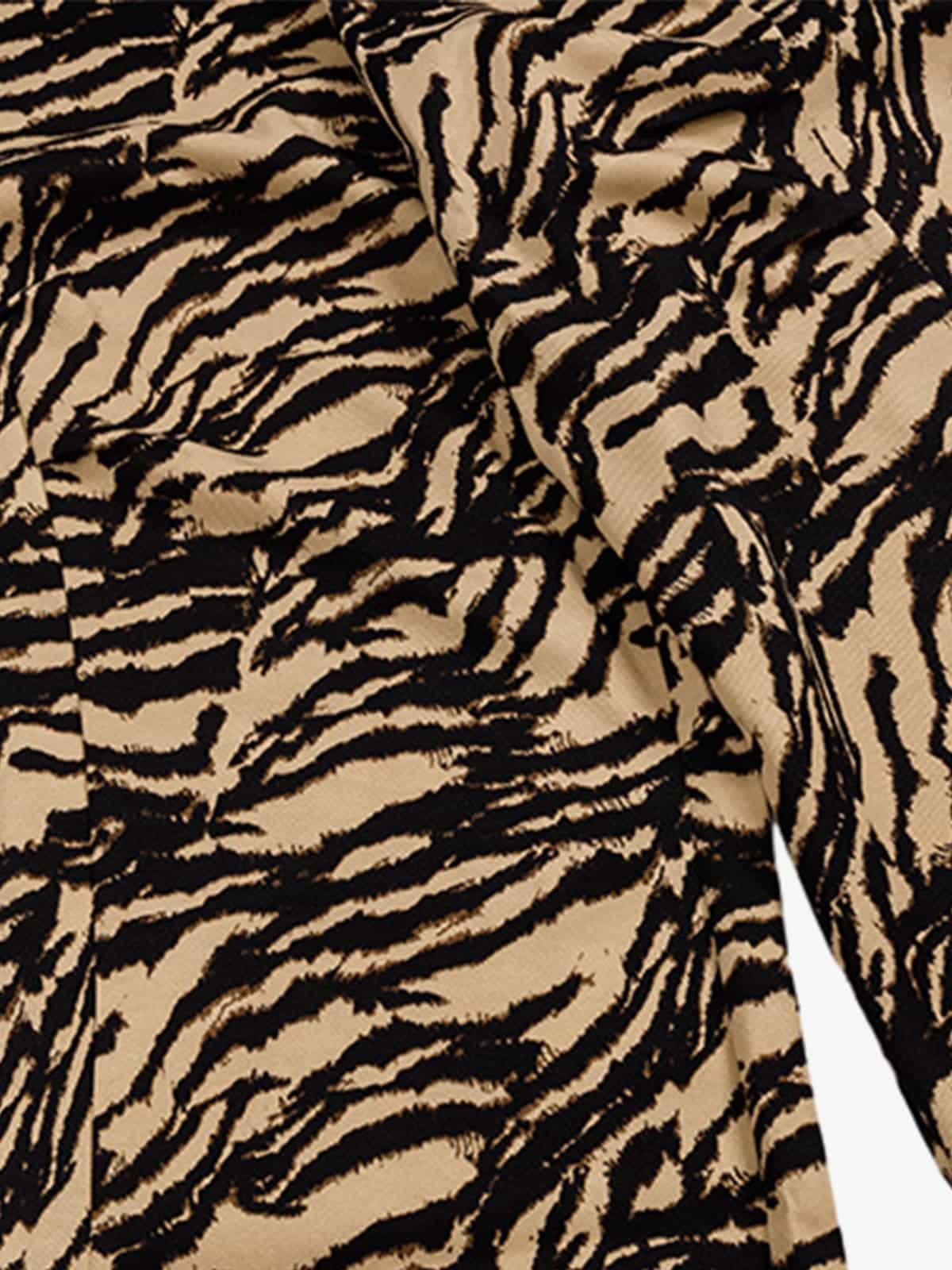 Retro Zebra Desenli Barrel Pantolon | Tasarımsal