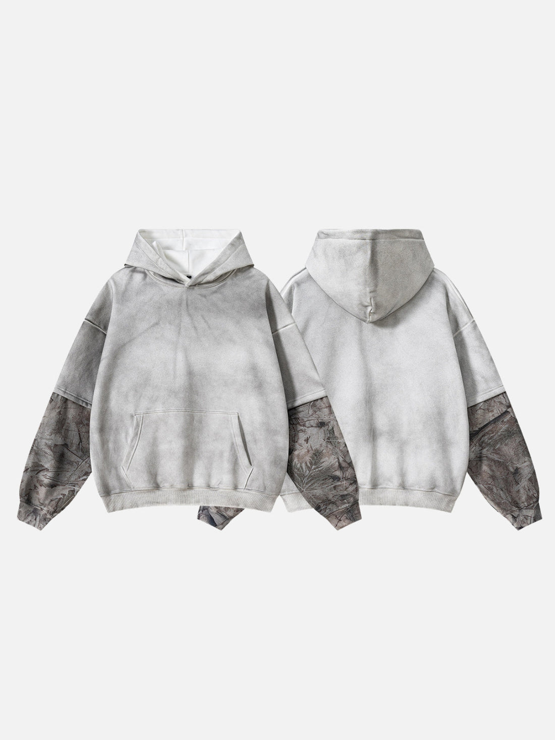 UrbanLaws Washed Camo Sleeve Kapüşonlu Sweatshirt