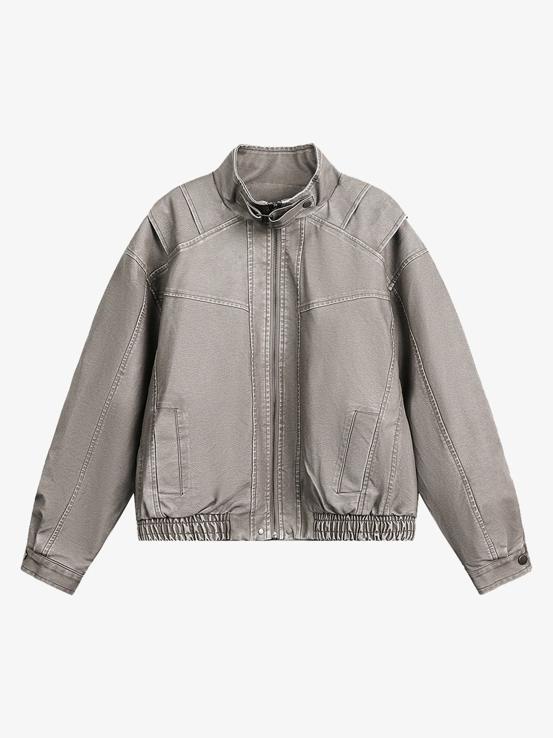 Retro Dik Yaka PU Deri Bomber Ceket