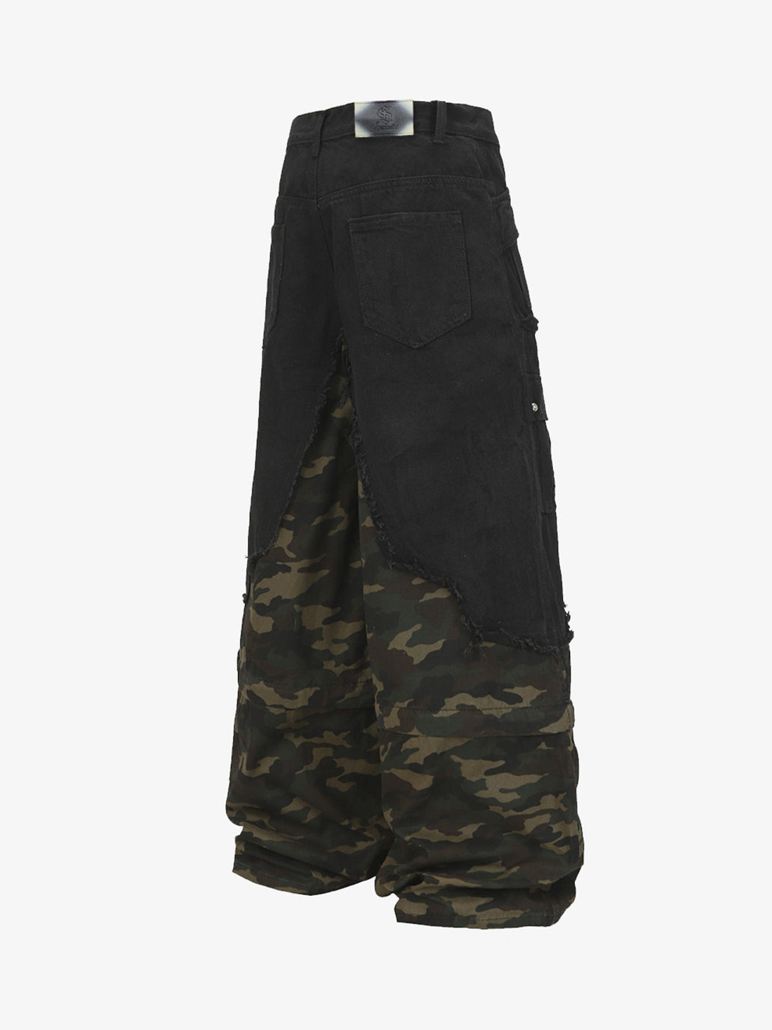 UrbanLaws Retro Kamuflaj İkili Görünümlü Patchwork Pantolon