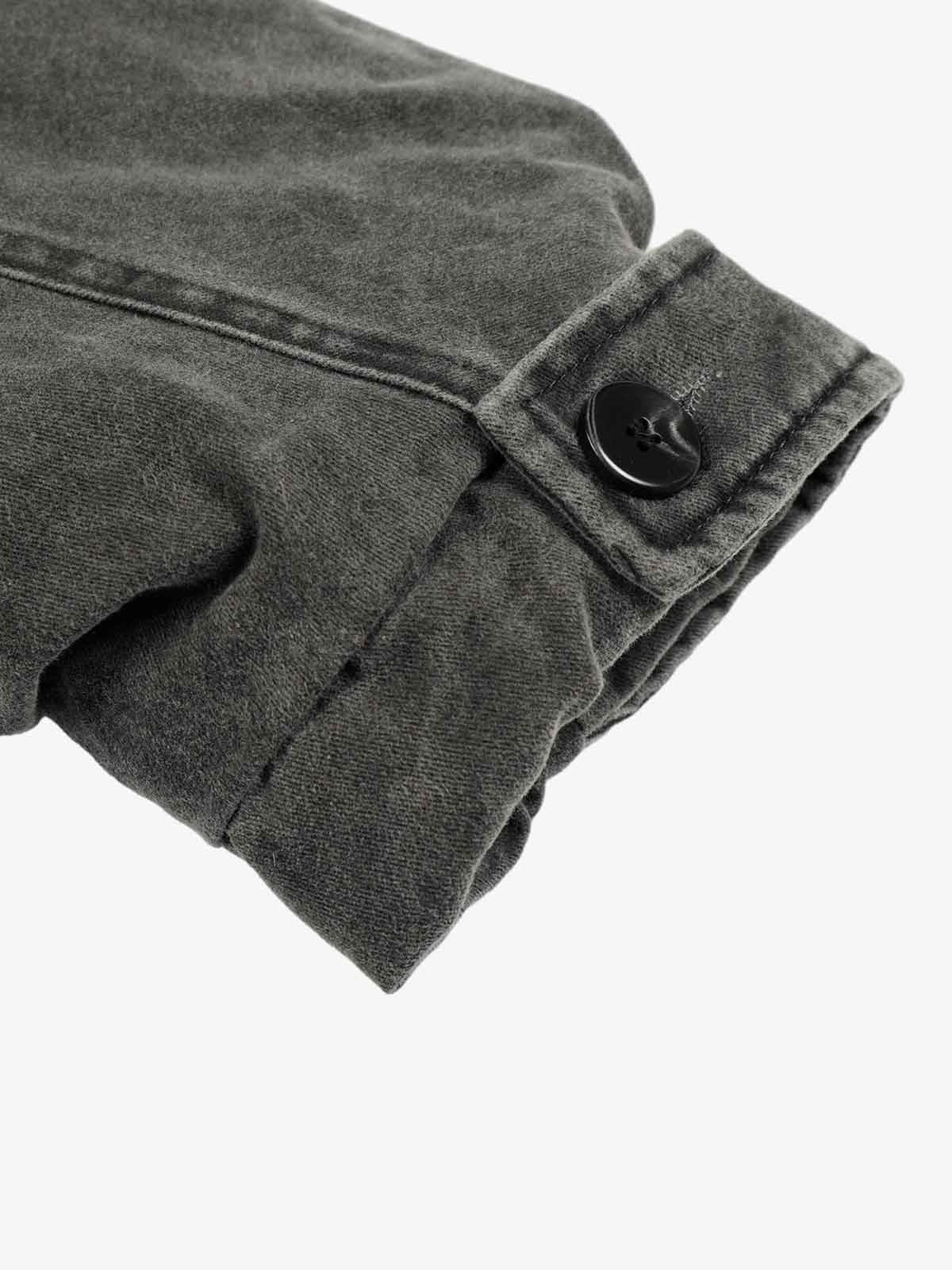 Vintage Distressed Pileli Shearling Mont | Yüksek Yaka