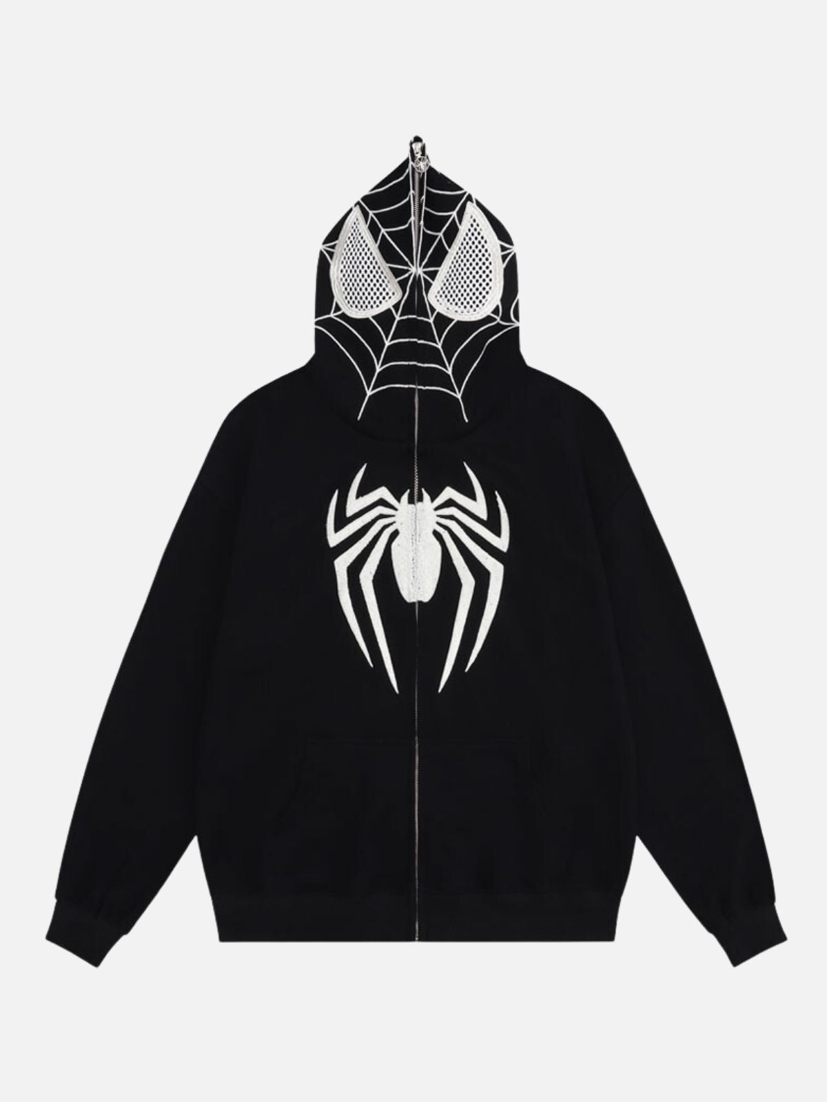 İşlemeli Fermuarlı Hoodie