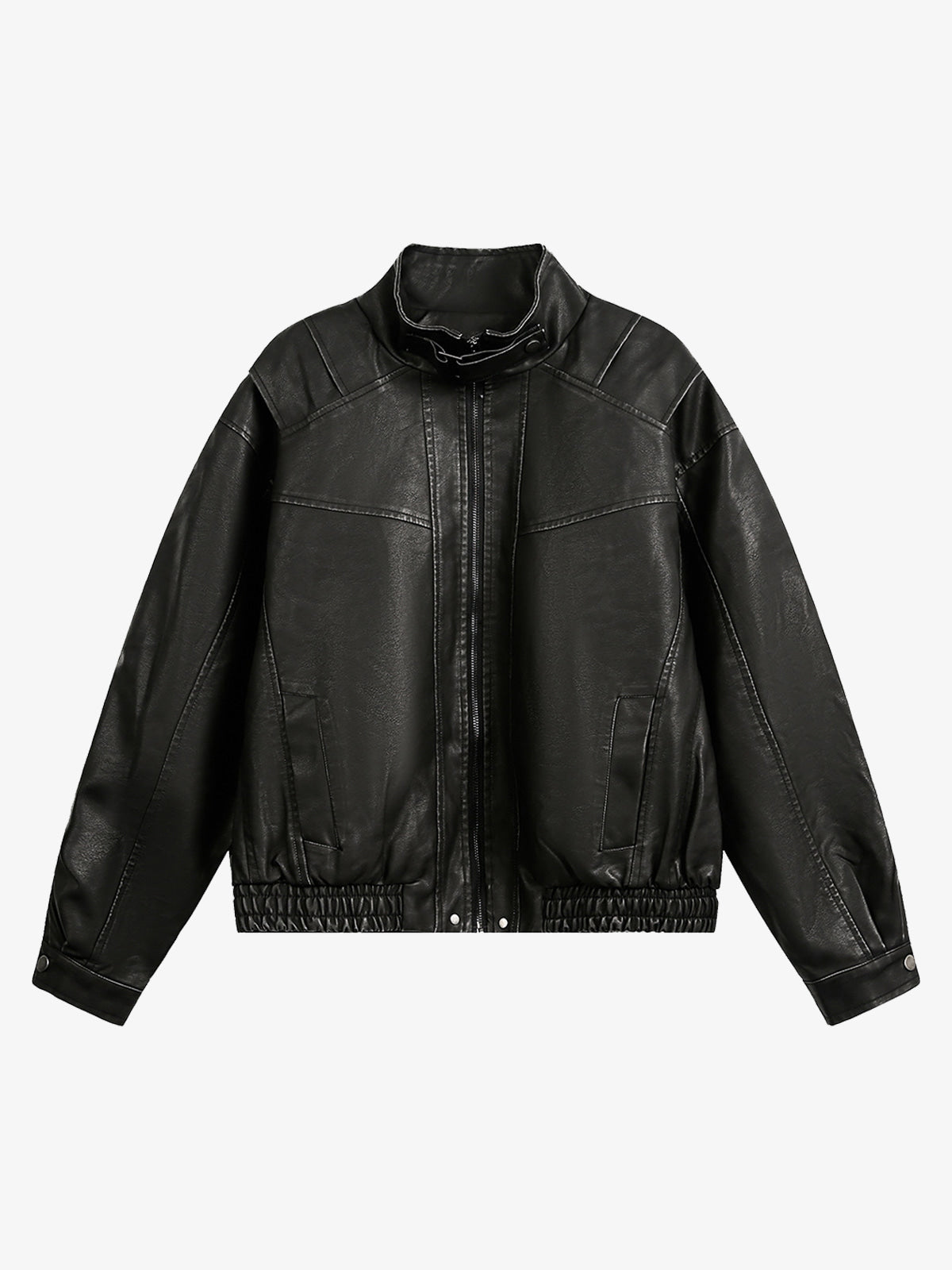 Retro Dik Yaka PU Deri Bomber Ceket