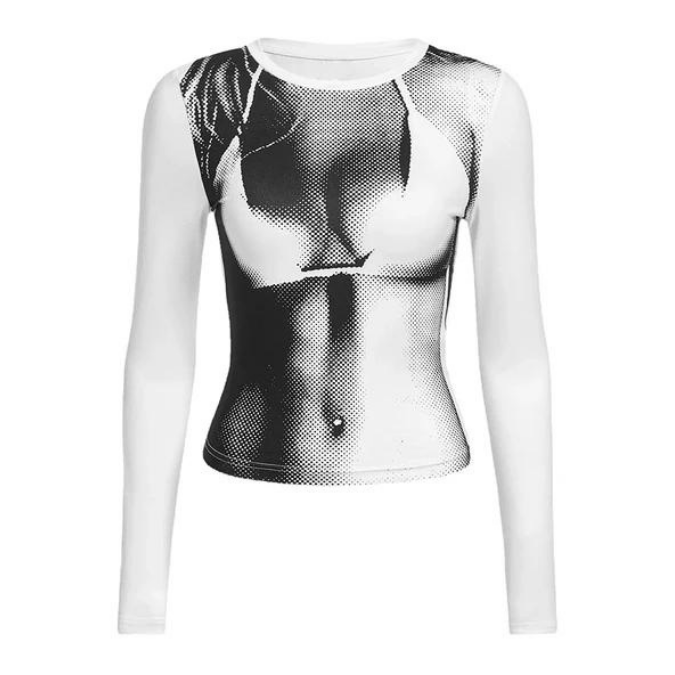 ABSTRACT BODY CROP TOP