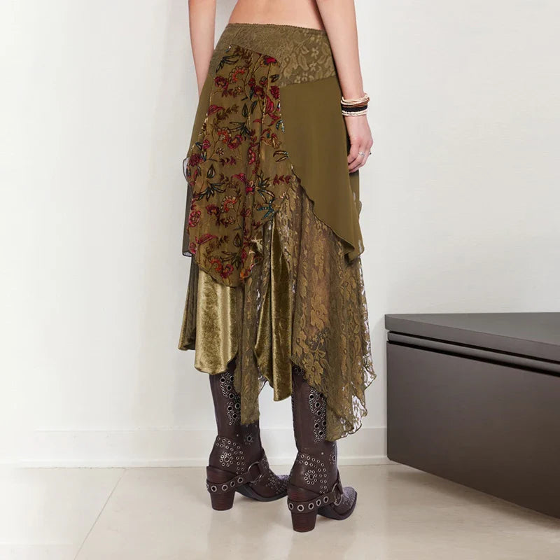 UrbanLaws Fairycore Katmanlı Midi Etek