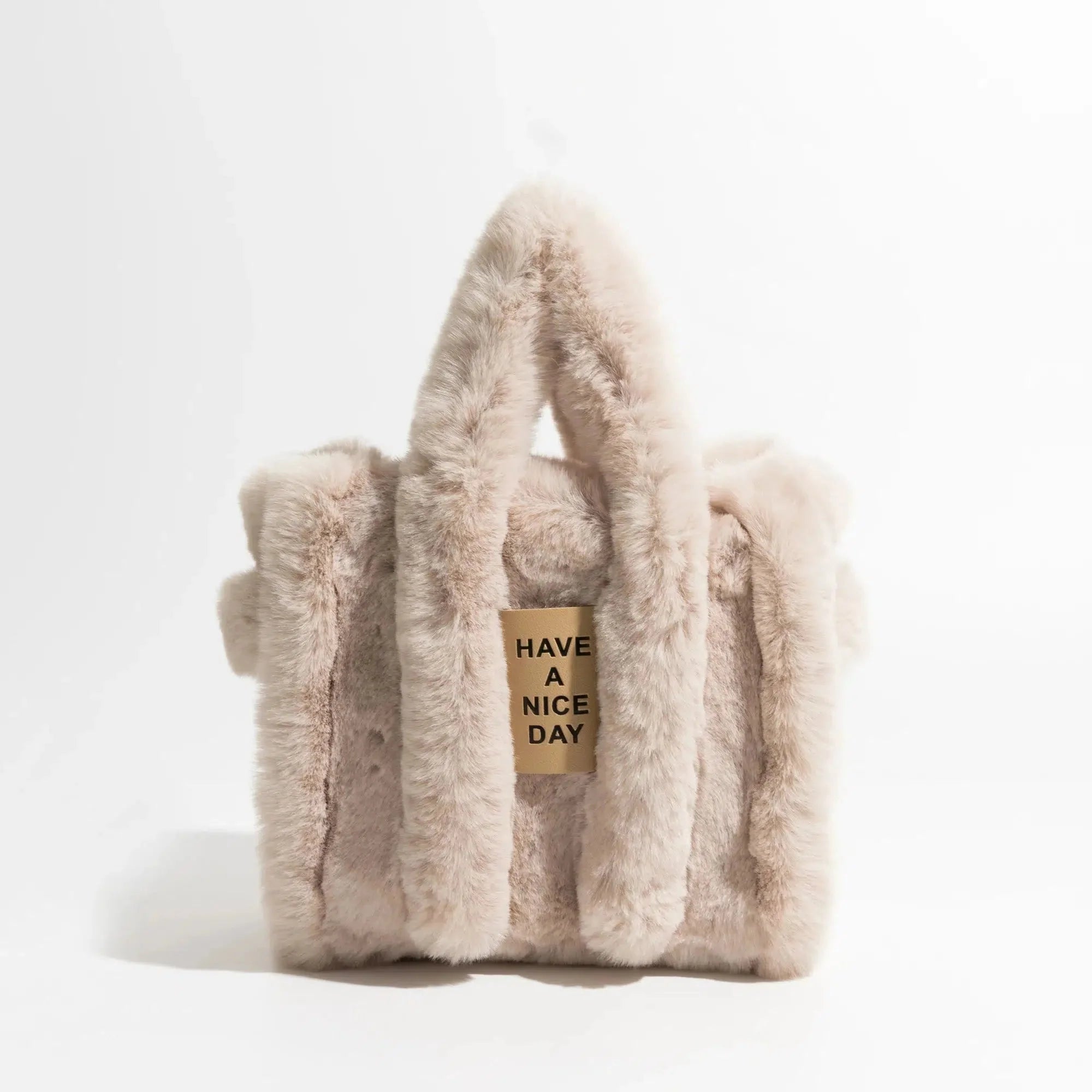 Fluffy Faux Fur Tote Çanta