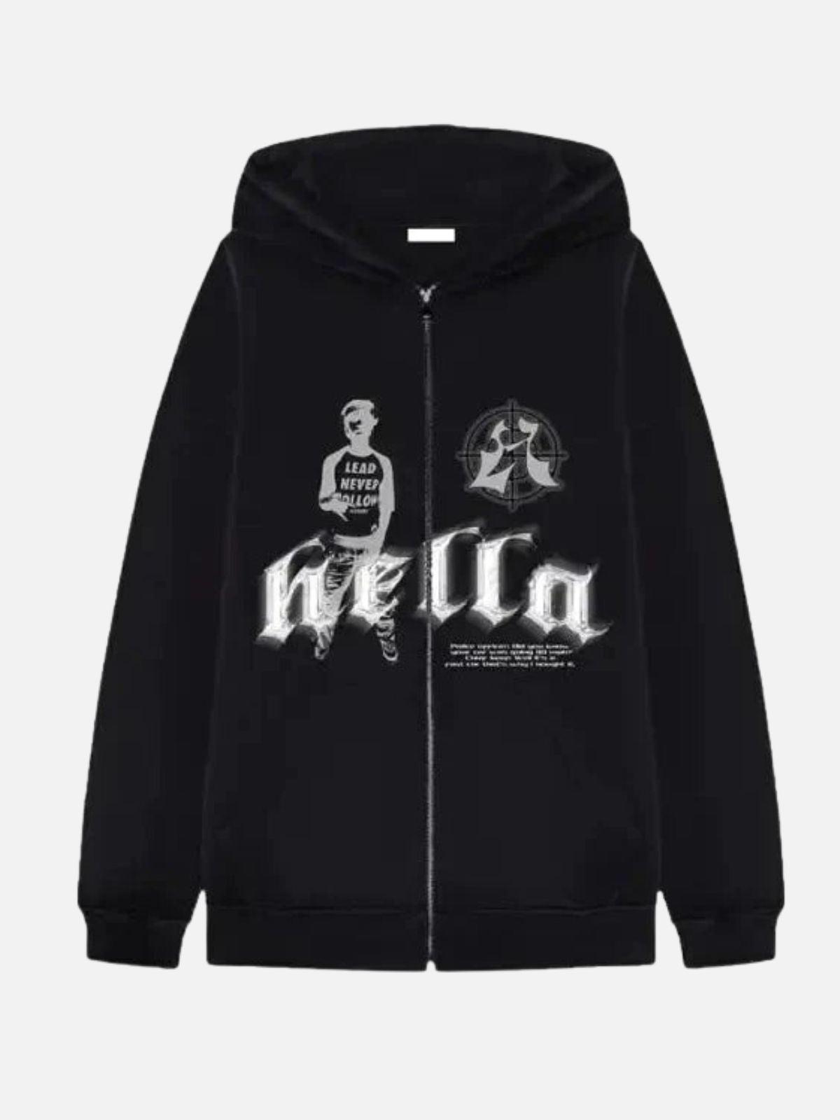 'Hella' Fermuarlı Hoodie