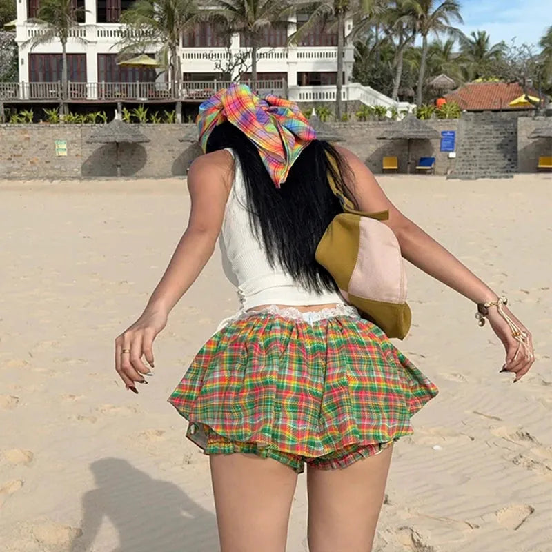 UrbanLaws Sokak Modası Plaid Mini Etek