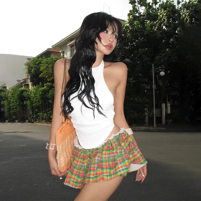 UrbanLaws Sokak Modası Plaid Mini Etek