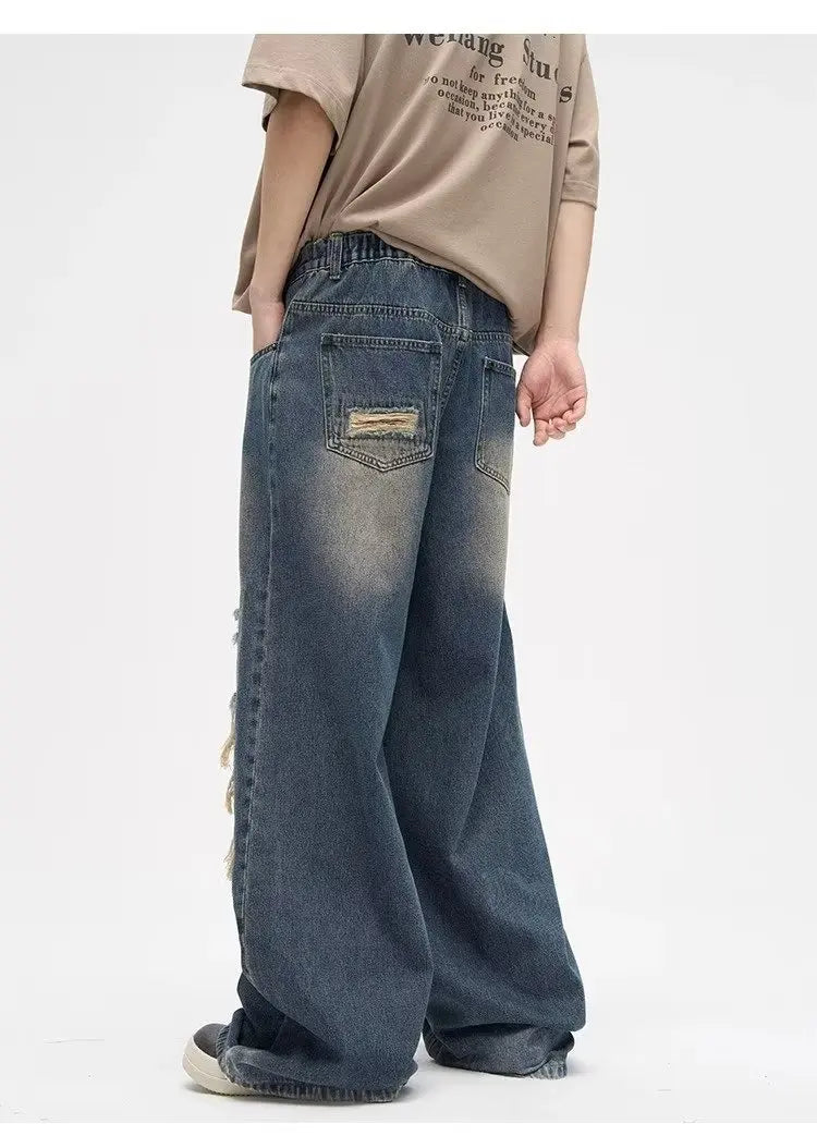 Gothic Yırtıklı Denim Pantolon