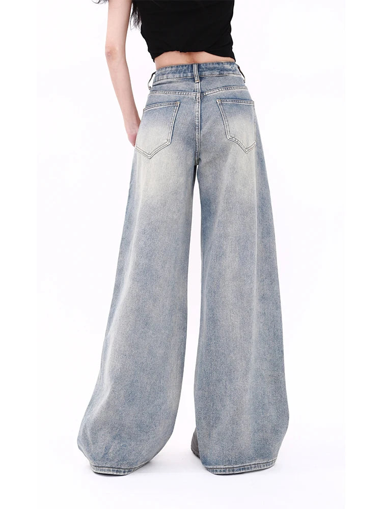 Pastel Boya Desenli Denim Pantolon