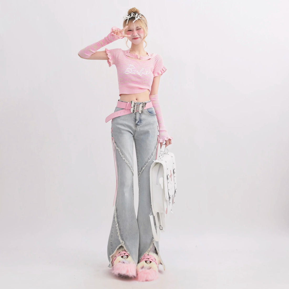 Harajuku Streetwear Retro Denim Pantolon