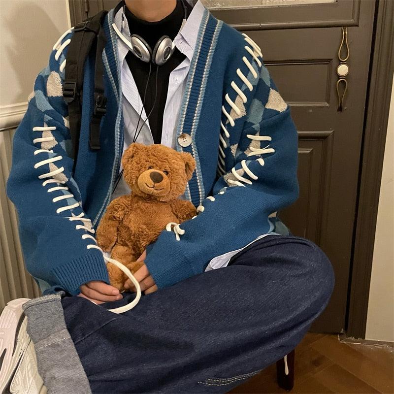 Ekose Dikişli Hırka